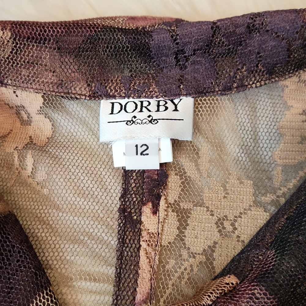 Dorby Dark Floral Lace Button Blouse - Picture 2 of 5